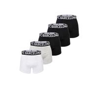 Boxershorts FC BARCELONA "Boxershort FCB Boxer Briefs 5-Pack 5er Pack", Herren, Gr. S, schwarz, grau, weiß, Obermaterial: 95% Baumwolle CO. 5% Elasthan EL., Unterhosen (38203608-S) schwarz, grau, weiß