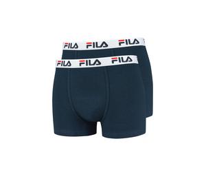 Boxershorts FILA "Boxershort 2er Pack", Herren, Gr. S, blau (marineblau), Obermaterial: 95% Baumwolle CO. 5% Elasthan EL., Unterhosen (53041261-S) marineblau