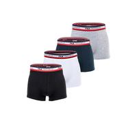 FILA Herren Boxer Shorts, 4er Pack - Logobund, Cotton Stretch, einfarbig Schwarz/Weiß/Grau/Blau M