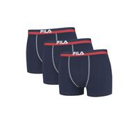 Boxershorts FILA, Herren, Gr. M, blau (navy), Obermaterial: 95% Baumwolle, 5% Elasthan, bedruckt, unifarben mit Farbeinsatz, körpernah, Unterhosen Hipster-Panty, elastischer Logobund, Kontrastnähte (4