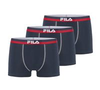 Boxershorts FILA, Herren, Gr. S, blau (navy), Obermaterial: 95% Baumwolle, 5% Elasthan, bedruckt, unifarben mit Farbeinsatz, körpernah, Unterhosen Hipster-Panty, elastischer Logobund, Kontrastnähte (4