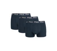 Boxershorts FILA "MAN BOXER SHORTS", Herren, Gr. L, blau (navy), Obermaterial: 95% Baumwolle, 5% Elasthan, unifarben, eng, Unterhosen, mit elastischem Logobund (94552136-L) navy