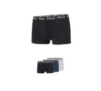 Boxershorts FILA "MAN BOXER SHORTS", Herren, Gr. L, schwarz (schwarz navy grau), Obermaterial: 95% Baumwolle, 5% Elasthan. Obermaterial 2: 67% Baumwolle, 28% Polyester, 5% Elasthan, unifarben, eng, Un