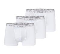 Boxershorts FILA "MAN BOXER SHORTS", Herren, Gr. L, weiß, Obermaterial: 95% Baumwolle, 5% Elasthan, unifarben, eng, Unterhosen, mit elastischem Logobund (77319301-L) weiß