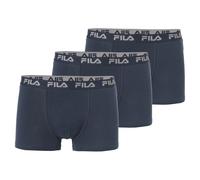 Boxershorts FILA "MAN BOXER SHORTS", Herren, Gr. M, blau (navy), Obermaterial: 95% Baumwolle, 5% Elasthan, unifarben, eng, Unterhosen, mit elastischem Logobund (94552136-M) navy