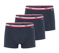 Boxershorts FILA "MAN BOXER SHORTS", Herren, Gr. M, blau (navy), Obermaterial: 95% Baumwolle, 5% Elasthan, unifarben, körpernah, Unterhosen, elastischer Logo-Webbund, ohne Eingriff (90499513-M) navy