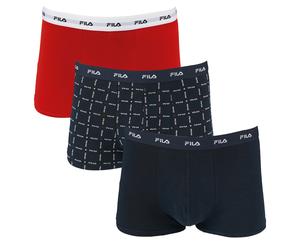 Boxershorts FILA "MAN BOXER SHORTS", Herren, Gr. M, bunt, Obermaterial: 95% Baumwolle, 5% Elasthan, körpernah, Unterhosen, mit elastischem Logobund (10185915-M) bunt