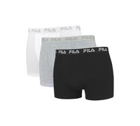 Boxershorts FILA "MAN BOXER SHORTS", Herren, Gr. M, grau (mix), Graumeliert (Obermaterial): 67% Baumwolle, 28% Elasthan, 5% Polyester. Obermaterial: 95% Baumwolle, 5% Elasthan, unifarben mit Farbeinsa