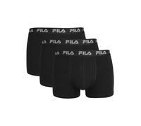 Boxershorts FILA "MAN BOXER SHORTS", Herren, Gr. M, schwarz, Obermaterial: 95% Baumwolle, 5% Elasthan, bedruckt, unifarben, eng, Unterhosen, mit elastischem Logobund (23108456-M) schwarz