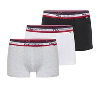 Boxershorts FILA "MAN BOXER SHORTS", Herren, Gr. M, weiß (schwarz, weiß grau), Obermaterial: 95% Baumwolle, 5% Elasthan. Obermaterial 2: 67% Baumwolle, 28% Polyester, 5% Elasthan, unifarben, körpernah