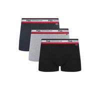 Boxershorts FILA "MAN BOXER SHORTS", Herren, Gr. S, bunt (mix), Obermaterial: 95% Baumwolle, 5% Elasthan, bedruckt, unifarben mit Farbeinsatz, körpernah, Unterhosen, elastischer Logo-Webbund, ohne Ein