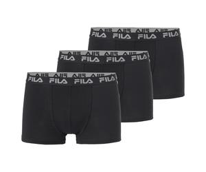 Boxershorts FILA "MAN BOXER SHORTS", Herren, Gr. XL, schwarz, Obermaterial: 95% Baumwolle, 5% Elasthan, bedruckt, unifarben, eng, Unterhosen, mit elastischem Logobund (23108456-XL) schwarz