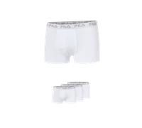 Boxershorts FILA "MAN BOXER SHORTS", Herren, Gr. XL, weiß, Obermaterial: 95% Baumwolle, 5% Elasthan, unifarben, eng, Unterhosen, mit elastischem Logobund (77319301-XL) weiß