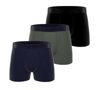 Boxershorts für Herren, Baumwolle, hypoallergen & bequem (3 Stück), Schwarz/Blau/Grün, M