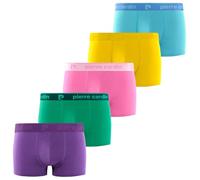 Boxershorts für Herren, Baumwolle, natürliche und hypoallergene Boxershorts (5 Stück), Violett/Rosa/Blau/Grün/Gelb, L