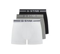 Boxershorts G-STAR "ACRE, 3 PACK TRUNKS", Herren, Gr. S, 3 Stk., schwarz, grau marl, hellweiß, Jersey, Obermaterial: 95% Baumwolle, 5% Elasthan, unifarben, eng, Unterhosen Boxershorts, mit Logo-Bund (