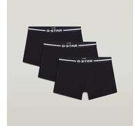 Boxershorts G-STAR "ACRE, 3 PACK TRUNKS", Herren, Gr. XXL, 3 Stk., schwarz, Jersey, Obermaterial: 95% Baumwolle, 5% Elasthan, unifarben, eng, Unterhosen, mit Logo-Bund (97129133-XXL) schwarz