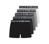 Boxershorts G-STAR "HEMLOCK, 5 PACK TRUNKS", Herren, Gr. S, 5 Stk., schwarz, hellweiß, grau marl, dunkelgrau marl, navy, Jersey, Obermaterial: 95% Baumwolle, 5% Elasthan, unifarben, eng, Unterhosen Bo