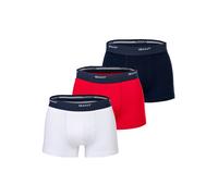 Boxershorts GANT "Boxershort 3er Pack", Herren, Gr. 3XL, bunt (dunkelblau, weiß, rot), Obermaterial: 95% Baumwolle CO. 5% Elasthan EL., Unterhosen (35126743-XXXL) dunkelblau, weiß, rot