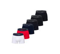 Boxershorts GANT "Boxershort 6er Pack", Herren, Gr. L, bunt (schwarz, dunkelblau, weiß, rot), Obermaterial: 95% Baumwolle CO. 5% Elasthan EL., Unterhosen (64118332-L) schwarz, dunkelblau, weiß, rot
