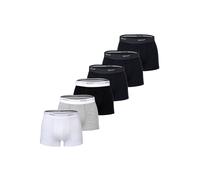 Boxershorts GANT "Boxershort 6er Pack", Herren, Gr. L, bunt (schwarz, schwarz, grau, weiß), Obermaterial: 95% Baumwolle CO. 5% Elasthan EL., Unterhosen (89020961-L) schwarz, schwarz, grau, weiß