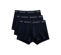 Boxershorts GANT, Herren, Gr. S, 3 Stk., blau (marine), Jersey, Obermaterial: 95% Baumwolle, 5% Elasthan, unifarben, bequem, Unterhosen Boxershorts, mit elastischem Logobund (74774115-S)