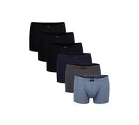 Boxershorts GÖTZBURG "Boxershort 6er Pack", Herren, Gr. XL, bunt (schwarz, blau, grau), Obermaterial: 95% Baumwolle CO. 5% Elasthan EL., Unterhosen (89951411-XL) schwarz, blau, grau