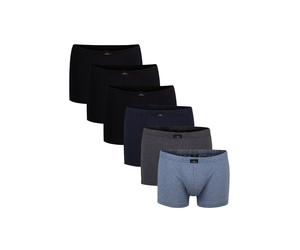 Boxershorts GÖTZBURG "Boxershort 6er Pack", Herren, Gr. XL, bunt (schwarz, blau, grau), Obermaterial: 95% Baumwolle CO. 5% Elasthan EL., Unterhosen (89951411-XL) schwarz, blau, grau
