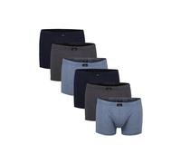 Boxershorts GÖTZBURG "Boxershort 6er Pack", Herren, Gr. XXL, blau (blau, grau), Obermaterial: 95% Baumwolle CO. 5% Elasthan EL., Unterhosen (27728147-XXL) blau, grau