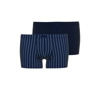 Boxershorts GÖTZBURG "Volos", Herren, Gr. 6L, blau (blau, dunkel, ringel), Obermaterial: 95% Baumwolle, 5% Elasthan, körpernah, Unterhosen, mit Muster, Baumwollmix, elastisch (52125546-6) blau, dunkel