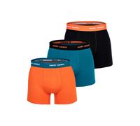 Boxershorts HAPPY SHORTS "Boxershort 3er Pack", Damen, Gr. L, bunt (orange, schwarz, türkis), Obermaterial: 95% Baumwolle CO. 5% Elasthan EL., Unterhosen (19504606-L) orange, schwarz, türkis