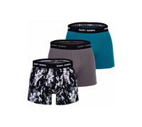 Boxershorts HAPPY SHORTS "Boxershort 3er Pack", Herren, Gr. M, bunt (camouflage blau, grau), Obermaterial: 95% Baumwolle CO. 5% Elasthan EL., Unterhosen (26851644-M) camouflage blau, grau