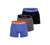 Boxershorts HAPPY SHORTS "Boxershort 3er Pack", Herren, Gr. M, bunt (lila, schwarz, grau), Obermaterial: 95% Baumwolle CO. 5% Elasthan EL., Unterhosen (10894049-M) lila, schwarz, grau
