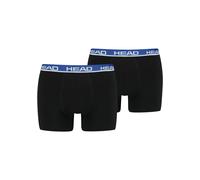 Boxershorts HEAD "HEAD BASIC BOXER 2P", Damen, Gr. L, blau (blau, schwarz), Obermaterial: 95% Baumwolle, 5% Elasthan, unifarben mit Farbeinsatz, körpernah, Unterhosen, mit elastischem Logobund (958671