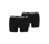 Boxershorts HEAD "HEAD BASIC BOXER 2P", Jungen, Gr. S, schwarz, Obermaterial: 95% Baumwolle, 5% Elasthan, unifarben mit Farbeinsatz, körpernah, Unterhosen, mit elastischem Logobund (76974617-S) schwar