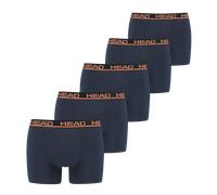 Boxershorts HEAD "HEAD BASIC BOXER 5P ECOM", Herren, Gr. S, orange (peacoat, orange), Obermaterial: 95% Baumwolle, 5% Elasthan, körpernah, Unterhosen Boxershorts, mit elastischem Logobund (21034146-S)