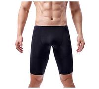 Boxershorts Herren Knielange Unterhosen Männer in Boxershort Sport Boxershorts Retroshorts Baumwolle Trunks Bequem Stretch Unterwäsche Männer Herrenunterhose Schwarz M