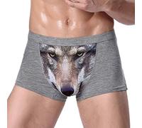 Boxershorts Herren Unterhosen Lustiges Gedrucktes Männer Sport Boxershorts Baumwolle Men Retroshorts Trunks Bequem Stretch Männer Unterwäsche Sportunterhosen Grey L