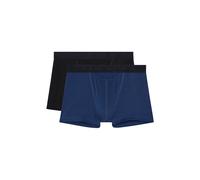 Boxershorts HOM "Boxershort HOM Boxerlines 2 2er Pack", Herren, Gr. L, bunt (schwarz, blau), Obermaterial: 95% Baumwolle CO. 5% Elasthan EL., Unterhosen (77196336-L) schwarz, blau
