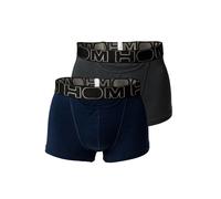 Boxershorts HOM "Boxershort HOM Boxerlines 2 2er Pack", Herren, Gr. XL, blau (blau, grau), Obermaterial: 95% Baumwolle CO. 5% Elasthan EL., Unterhosen (94333120-XL) blau, grau