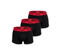 Boxershorts HUGO "Boxershort 3er Pack", Herren, Gr. XL, schwarz (schwarz, rot), Obermaterial: 95% Baumwolle CO. 5% Elasthan EL., Unterhosen (91098068-XL) schwarz, rot