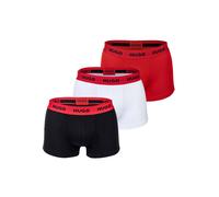 Boxershorts HUGO "Boxershort 3er Pack", Herren, Gr. XXL, bunt (schwarz, weiß, rot), Obermaterial: 95% Baumwolle CO. 5% Elasthan EL., Unterhosen (17094664-XXL) schwarz, weiß, rot
