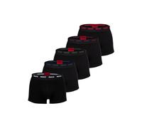Boxershorts HUGO "Boxershort TRUNK FIVE PACK 5er Pack", Herren, Gr. M, schwarz (schwarz, rot, weiß, blau, grün), Obermaterial: 95% Baumwolle CO. 5% Elasthan EL., Unterhosen (10580803-M) schwarz, rot,