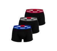 Boxershorts HUGO "Boxershort Trunk Triplet 3er Pack", Herren, Gr. M, bunt (schwarz, rot, blau, grau), Obermaterial: 95% Baumwolle CO. 5% Elasthan EL., Unterhosen (39806944-M) schwarz, rot, blau, grau