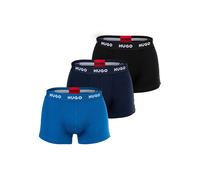 Boxershorts HUGO "Boxershort Trunk Triplet 3er Pack", Herren, Gr. XL, blau (schwarz, blau), Obermaterial: 95% Baumwolle CO. 5% Elasthan EL., Unterhosen (94822717-XL) schwarz, blau