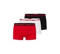 Boxershorts HUGO "Boxershort TRUNK TRIPLET PLANET 3er Pack", Herren, Gr. L, bunt (schwarz, rot, weiß), Obermaterial: 95% Baumwolle CO. 5% Elasthan EL., Unterhosen (14225848-L) schwarz, rot, weiß