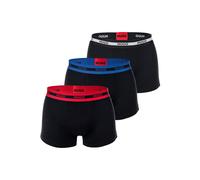 Boxershorts HUGO "Boxershort TRUNK TRIPLET PLANET 3er Pack", Herren, Gr. L, schwarz (schwarz, rot, blau), Obermaterial: 95% Baumwolle CO. 5% Elasthan EL., Unterhosen (78761223-L) schwarz, rot, blau
