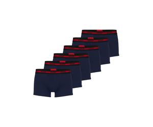 Boxershorts HUGO "Boxershort TRUNK TRIPLET PLANET 6er Pack", Herren, Gr. M, blau, Obermaterial: 95% Baumwolle CO. 5% Elasthan EL., Unterhosen (44685245-M) blau