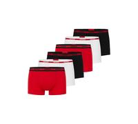 Boxershorts HUGO "Boxershort TRUNK TRIPLET PLANET 6er Pack", Herren, Gr. XL, bunt (schwarz, rot, weiß), Obermaterial: 95% Baumwolle CO. 5% Elasthan EL., Unterhosen (98991842-XL) schwarz, rot, weiß