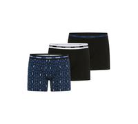 Boxershorts HUGO UNDERWEAR "BOXER BR PLANET DES", Herren, Gr. L (52), 3 Stk., open miscellaneous 986, Jersey, Obermaterial: 95% Baumwolle, 5% Elasthan, eng, Unterhosen, elastischer Bund mit Logo, aus